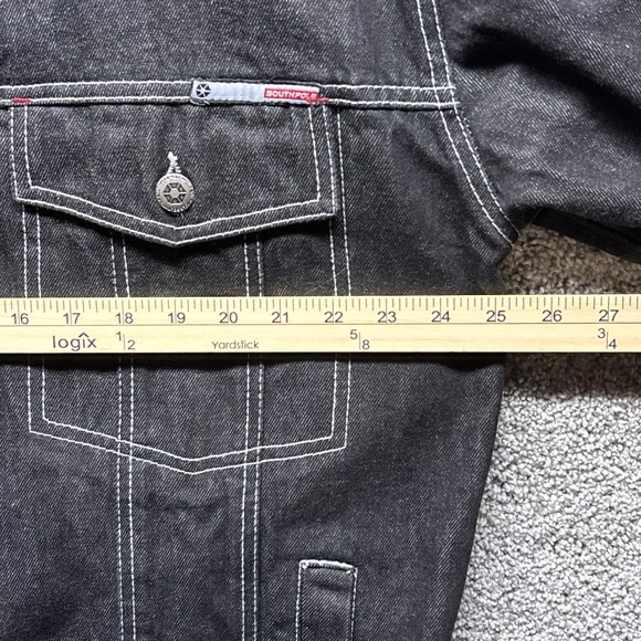 Southpole Vintage Mens LARGE Y2K 90s Denim Button Trucker Jacket Jnco Pocket EUC - Picture 12 of 16
